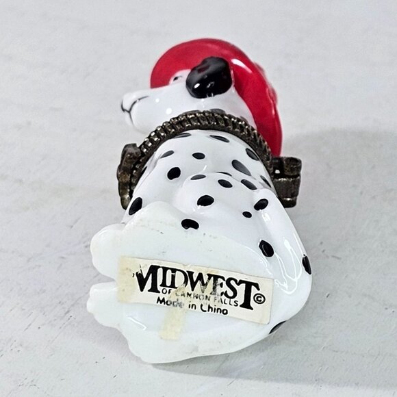 Dalmatian Firefighter Trinket Box Figurine Midwest Of Cannon Falls Spotted Dog - Picture 6 of 8